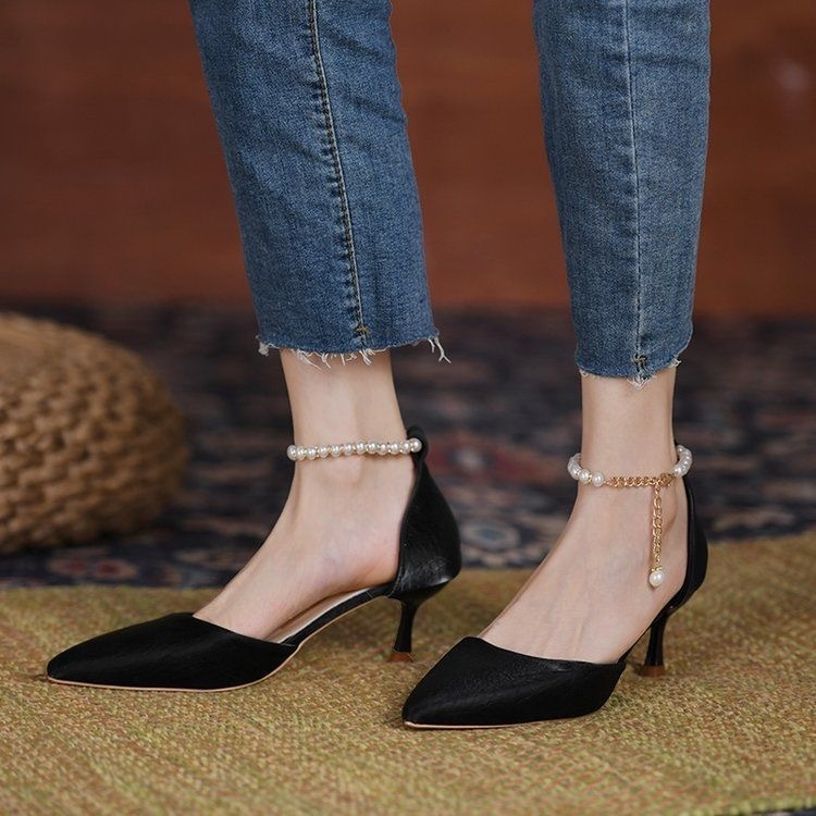 法式珍珠高跟氣質女鞋