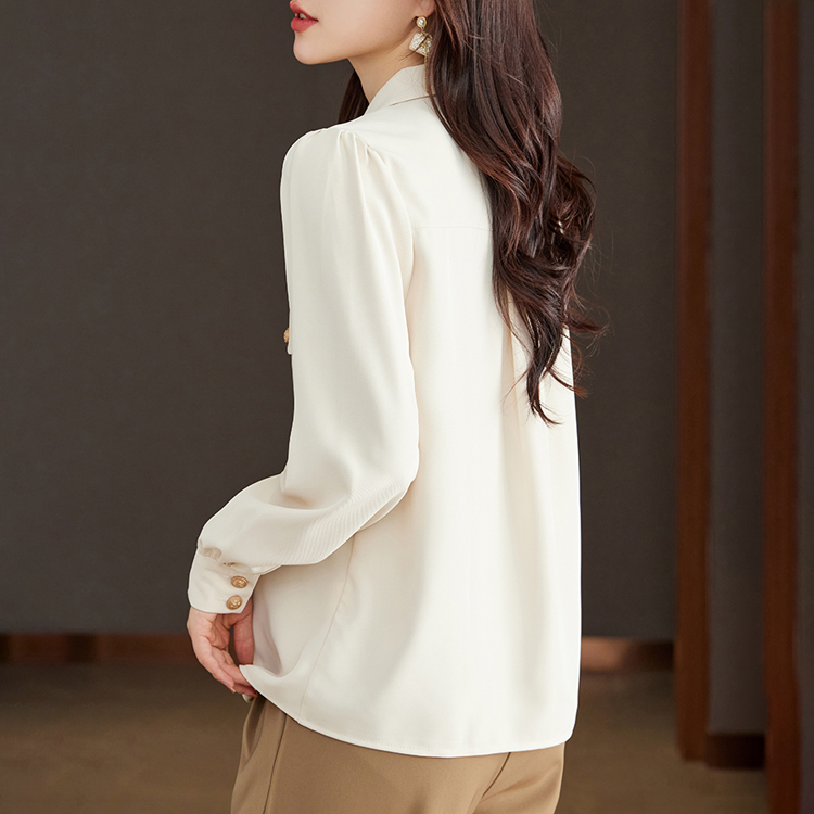 氣質翻領單排扣通勤襯衫