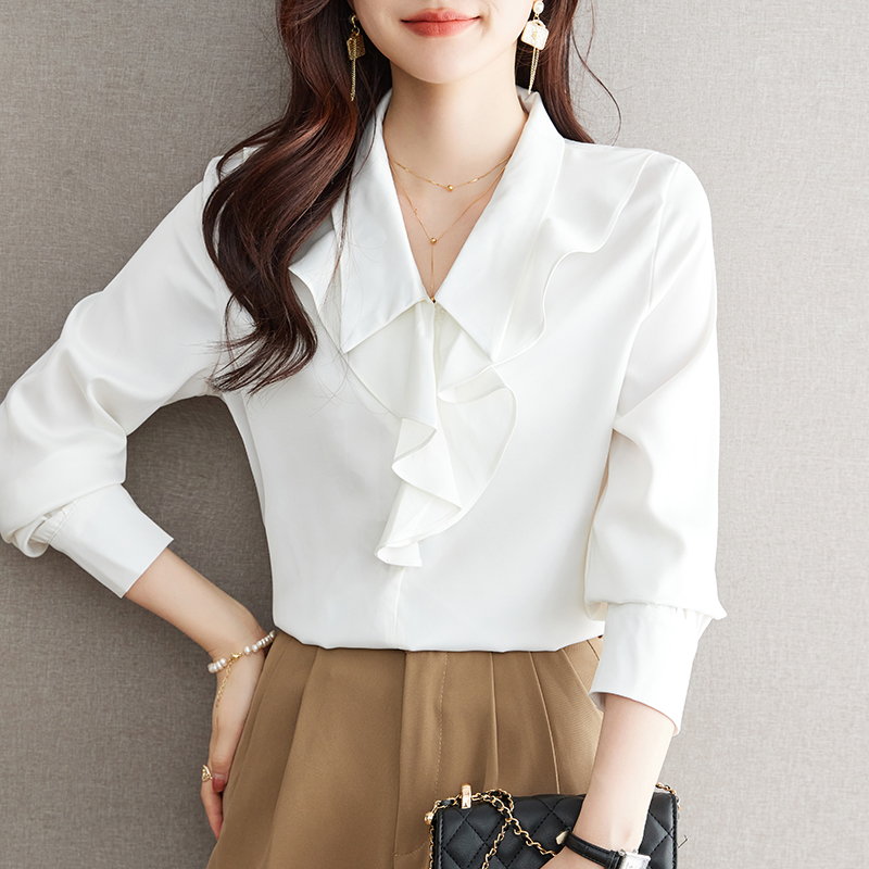 荷葉邊氣質通勤韓系襯衫