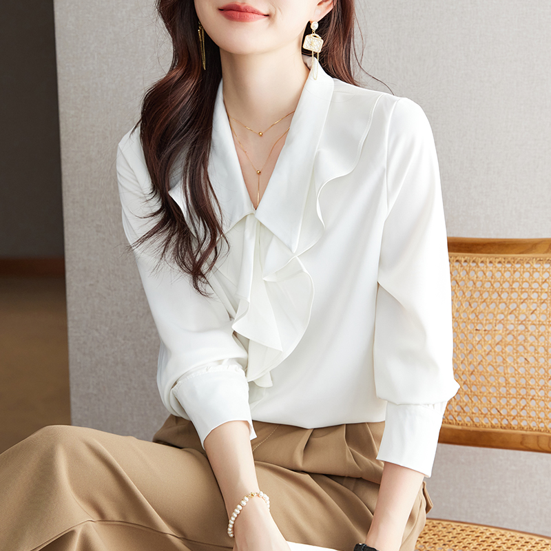 荷葉邊氣質通勤韓系襯衫
