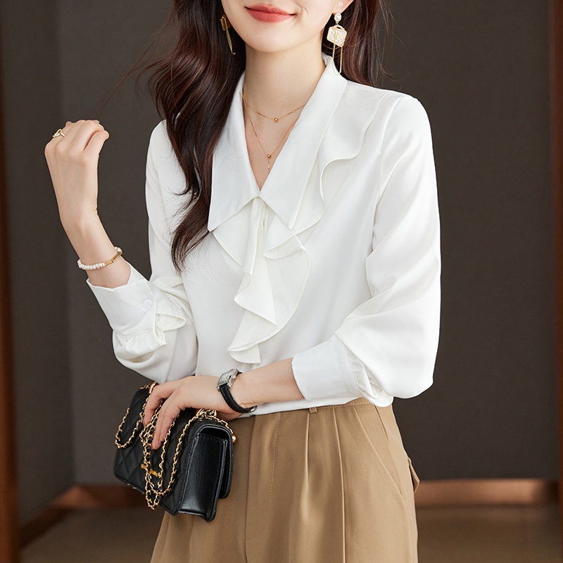 荷葉邊氣質通勤韓系襯衫
