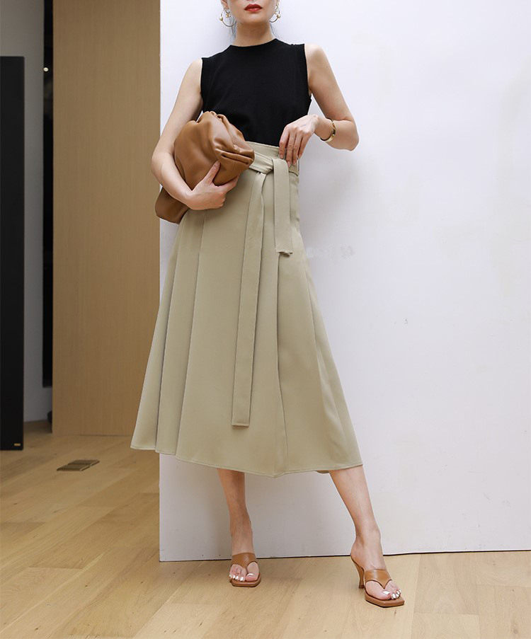 春夏通勤不對稱馬甲/氣質壓褶半裙（規格可選）