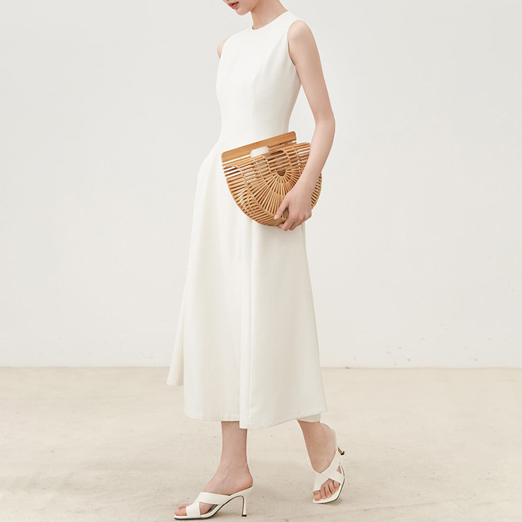 早春立體剪裁顯瘦優雅連衣裙