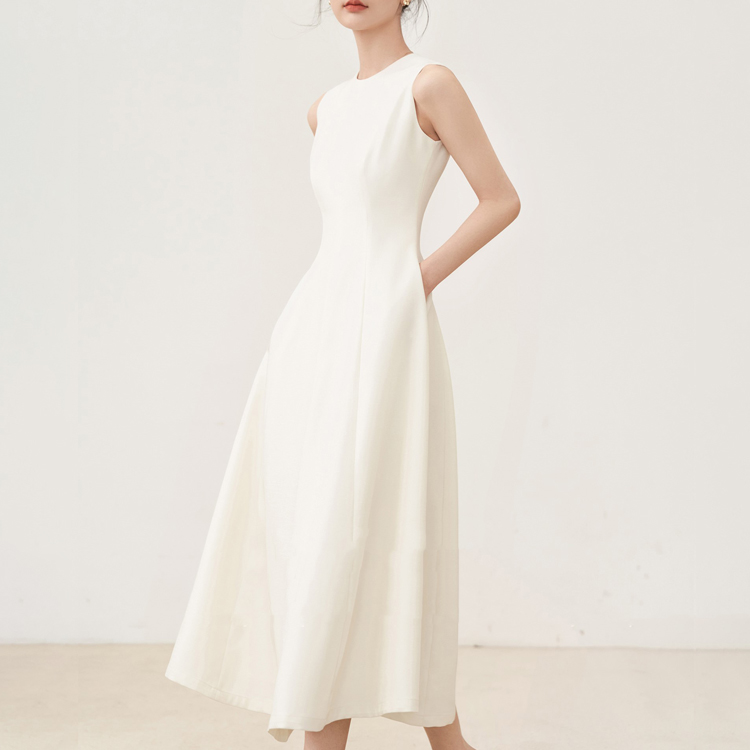 早春立體剪裁顯瘦優雅連衣裙