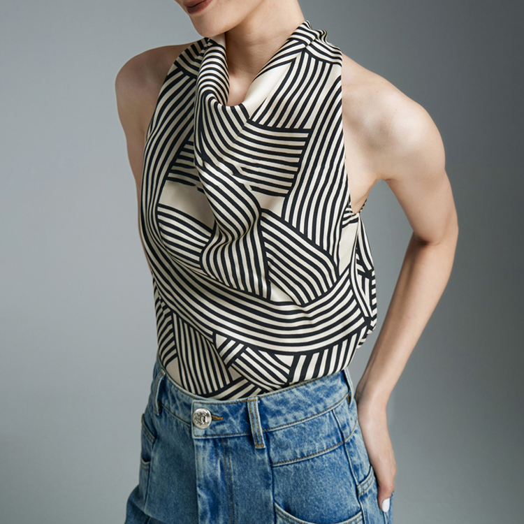 春夏羅馬線條掛脖背心