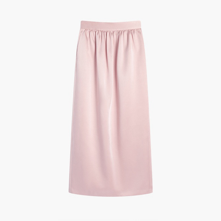 緞面花苞直筒半裙