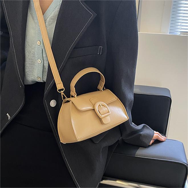 簡約純色手提單肩斜背包