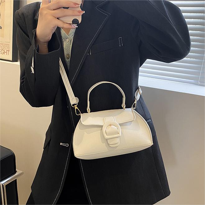 簡約純色手提單肩斜背包