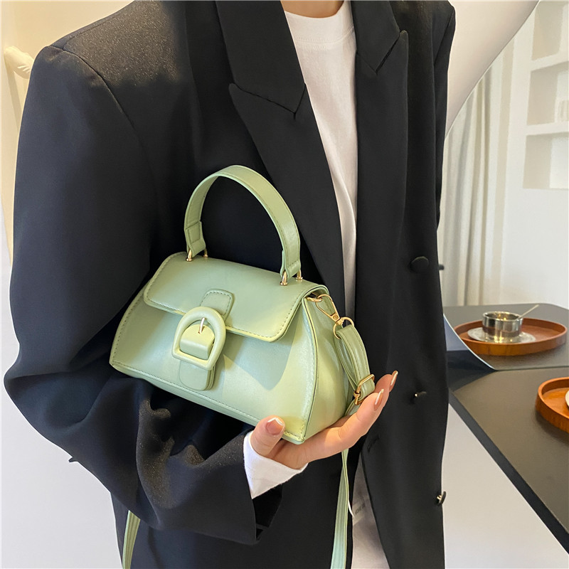 簡約純色手提單肩斜背包