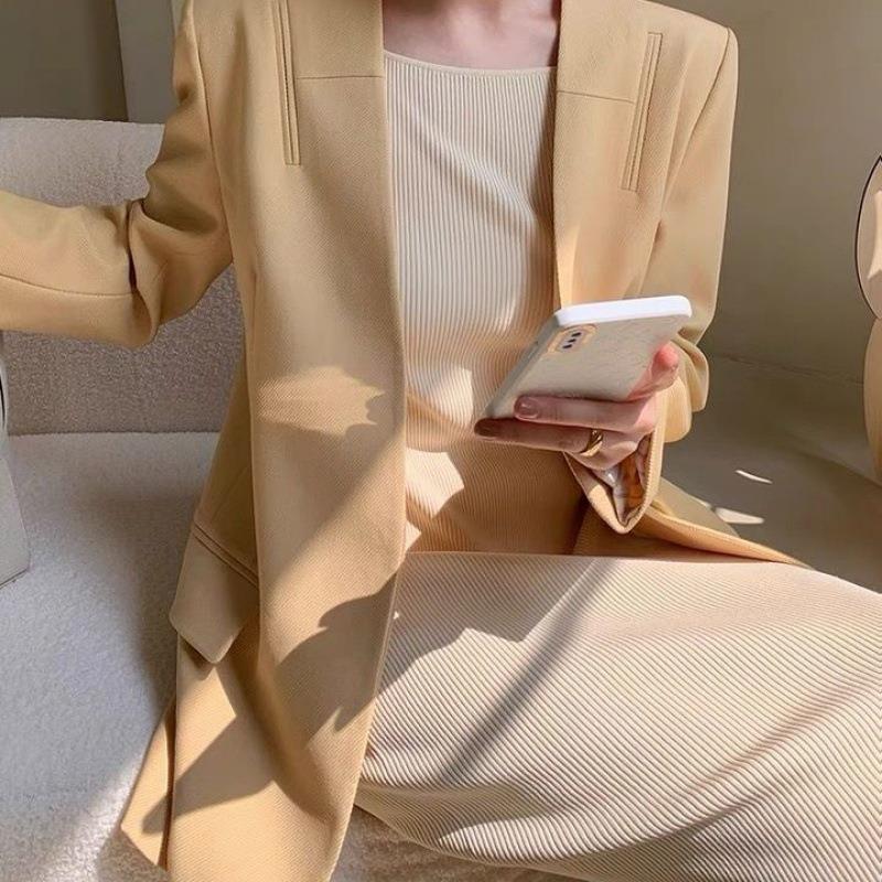 春夏珍珠顯瘦針織吊帶連衣裙