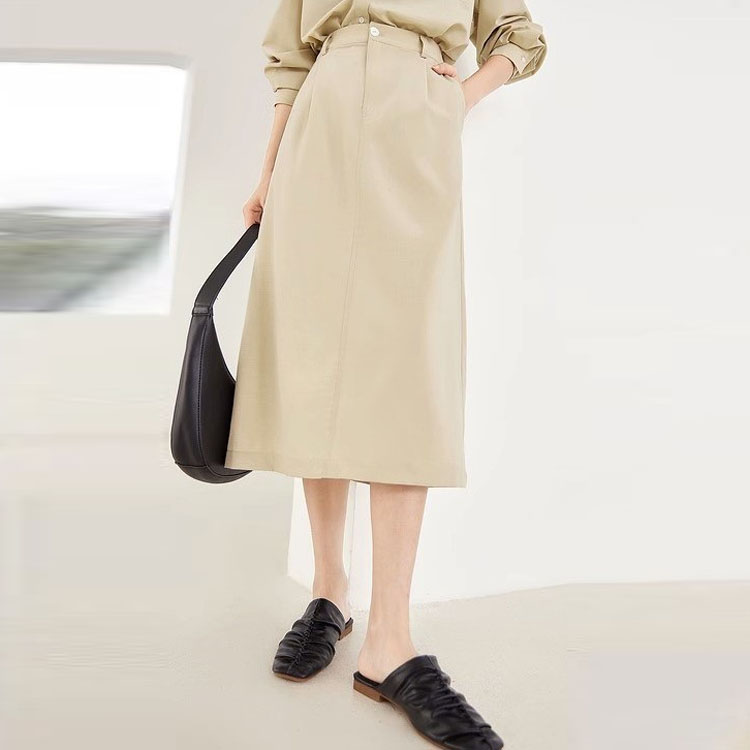 氣質通勤純色襯衫半裙兩件套【單件訂購】
