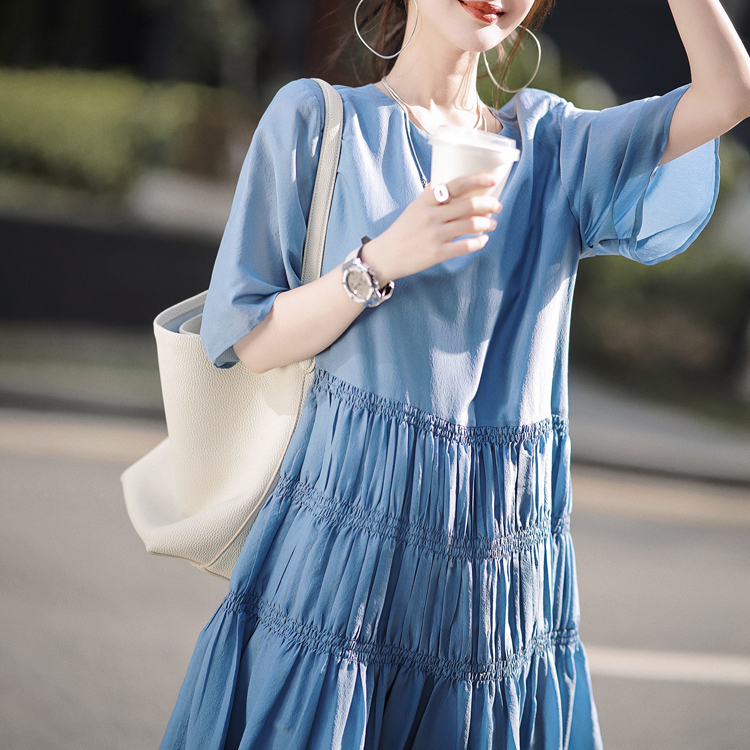 【私服愛炸裂】春夏褶皺休閒氣質連衣裙