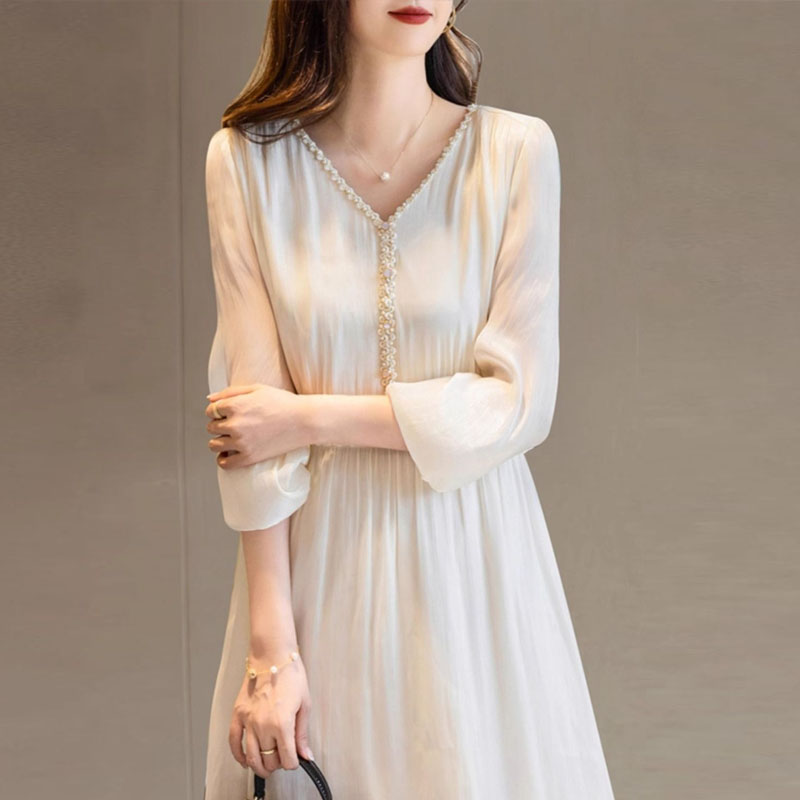 氣質修身長袖V領連身裙