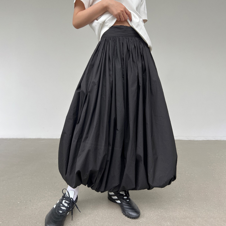 小眾日系蓬蓬花苞褶皺半裙