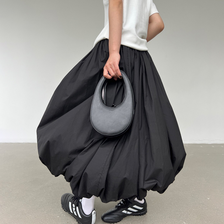 小眾日系蓬蓬花苞褶皺半裙