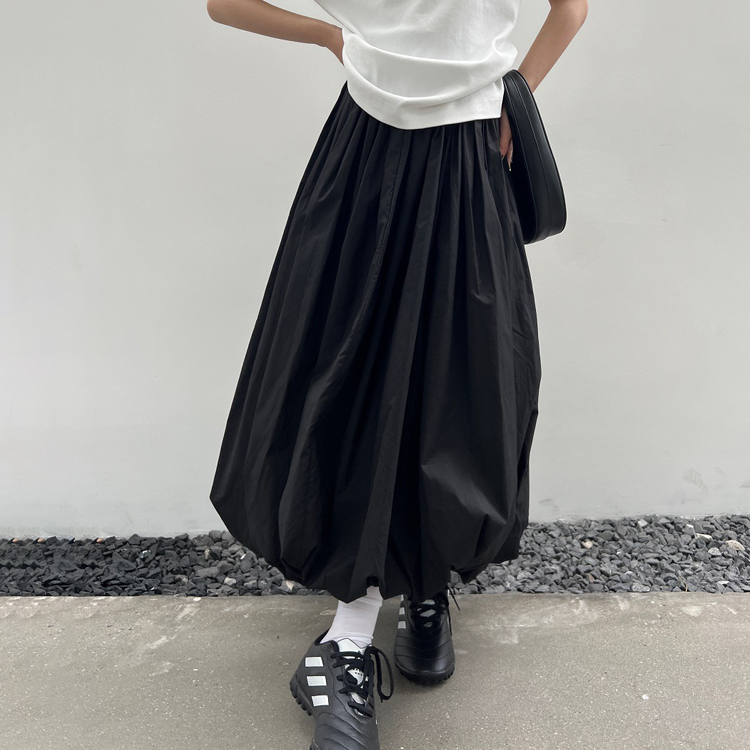 小眾日系蓬蓬花苞褶皺半裙