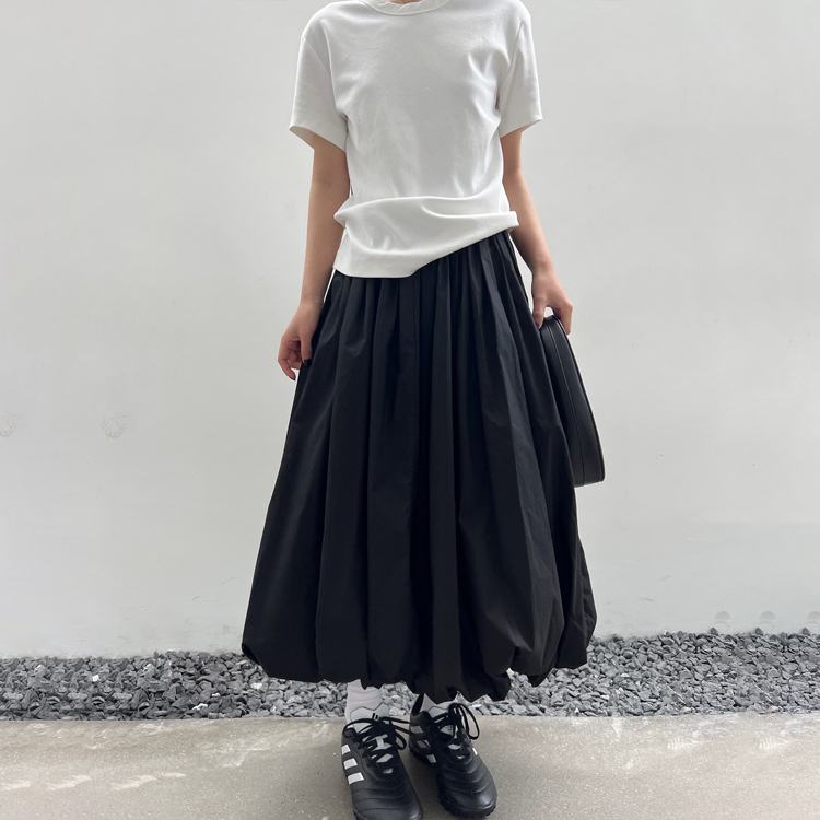 小眾日系蓬蓬花苞褶皺半裙