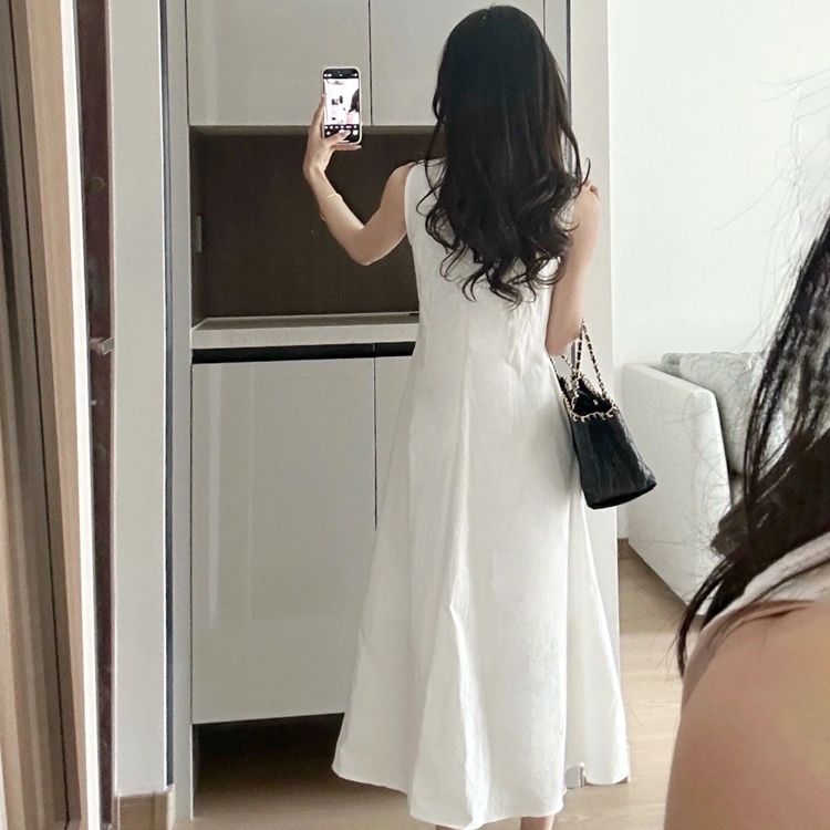 春夏無袖氣質韓版顯瘦連衣裙