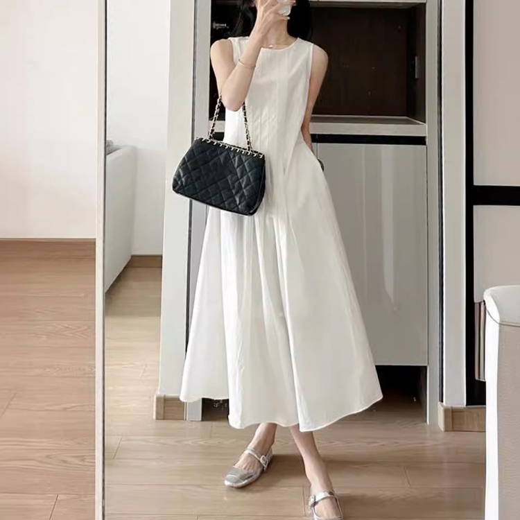 春夏無袖氣質韓版顯瘦連衣裙