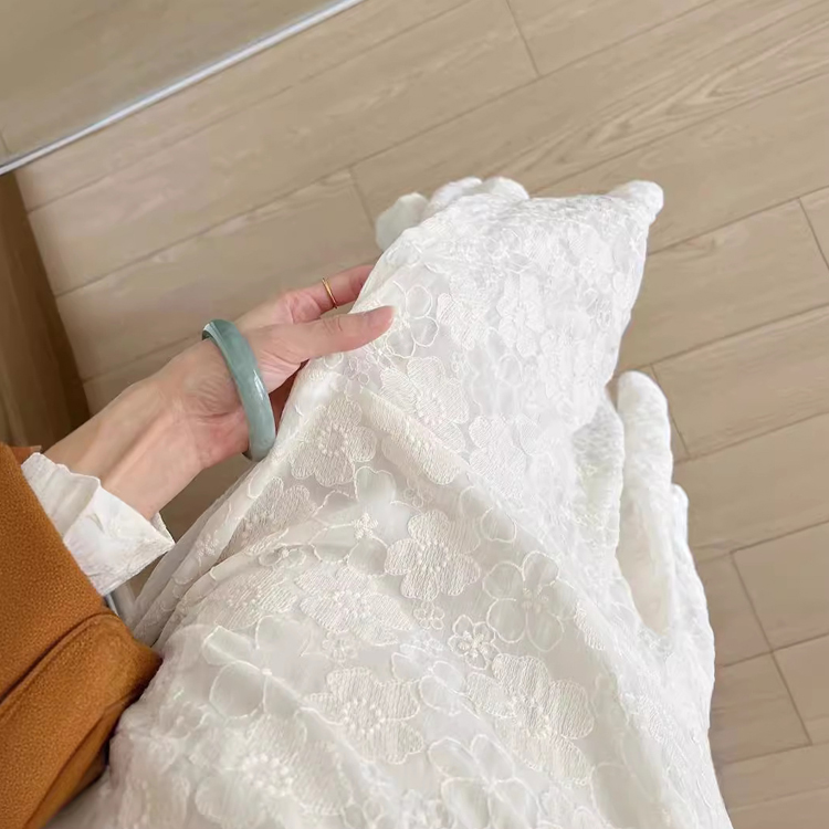 法式名媛雪紡刺繡魚尾連衣裙