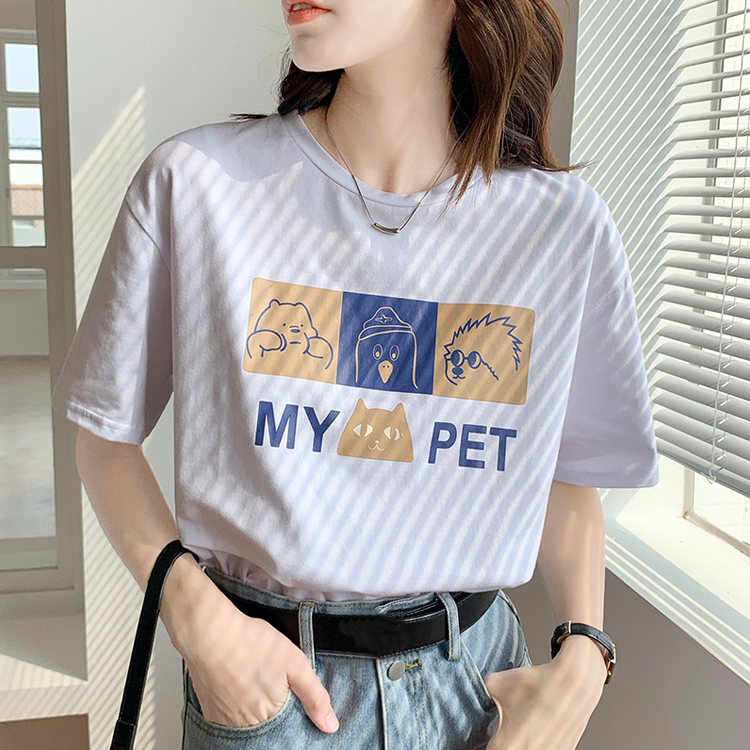 春夏印花寬鬆百搭T恤