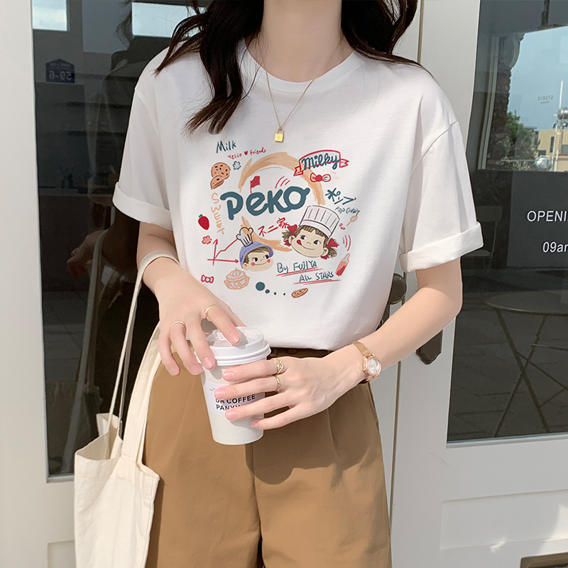 原宿風印花寬鬆T恤