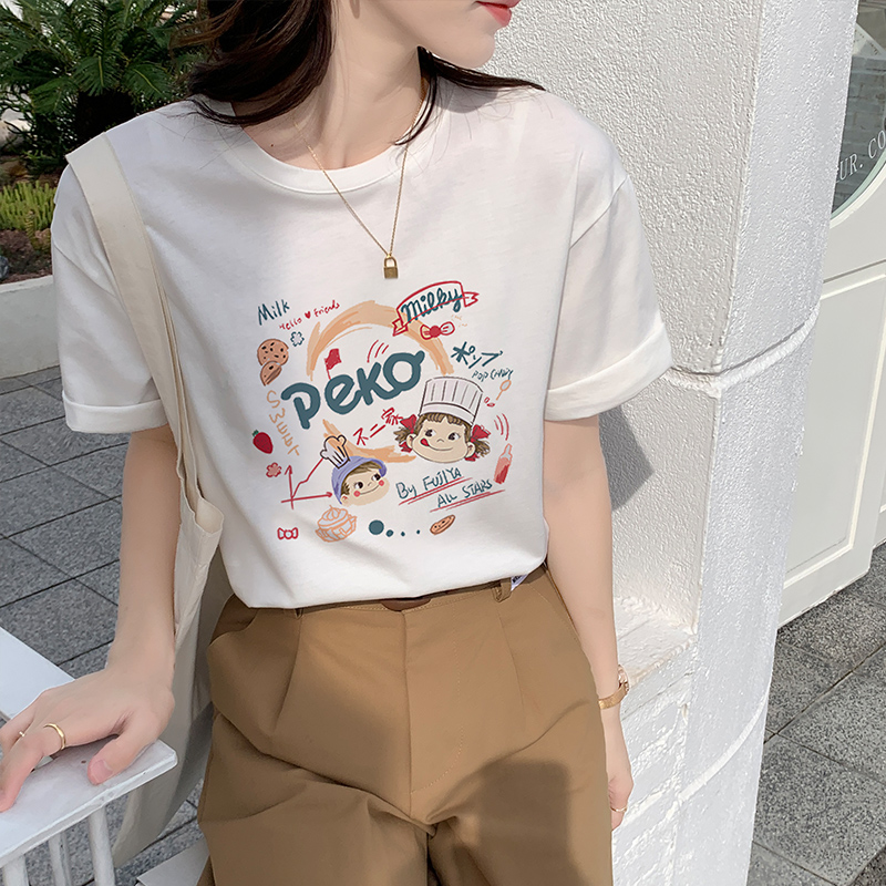 原宿風印花寬鬆T恤