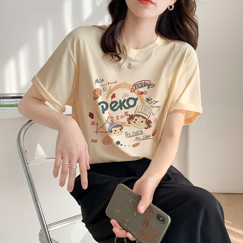 原宿風印花寬鬆T恤