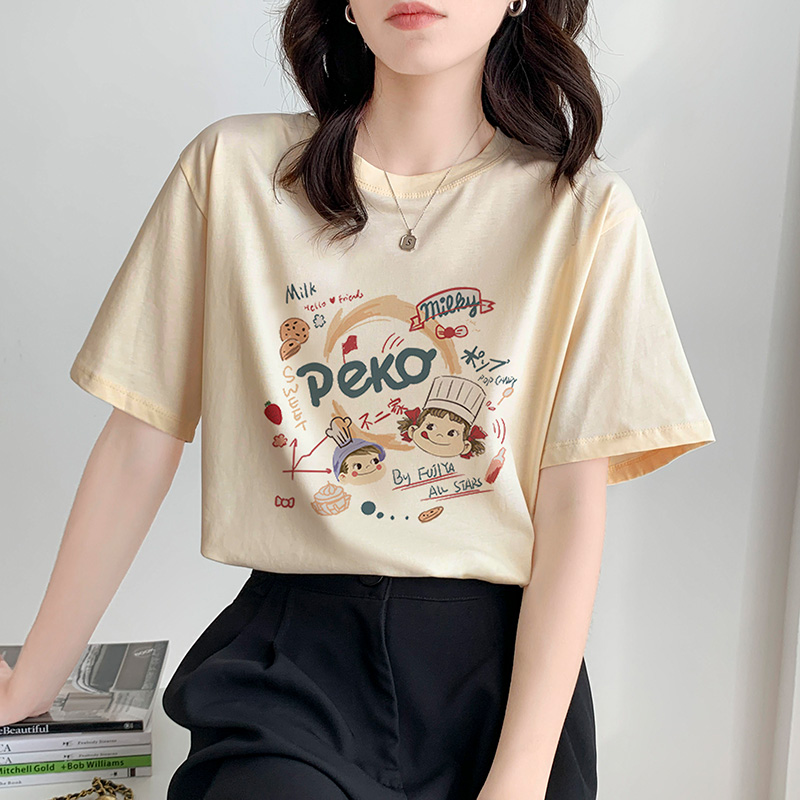 原宿風印花寬鬆T恤