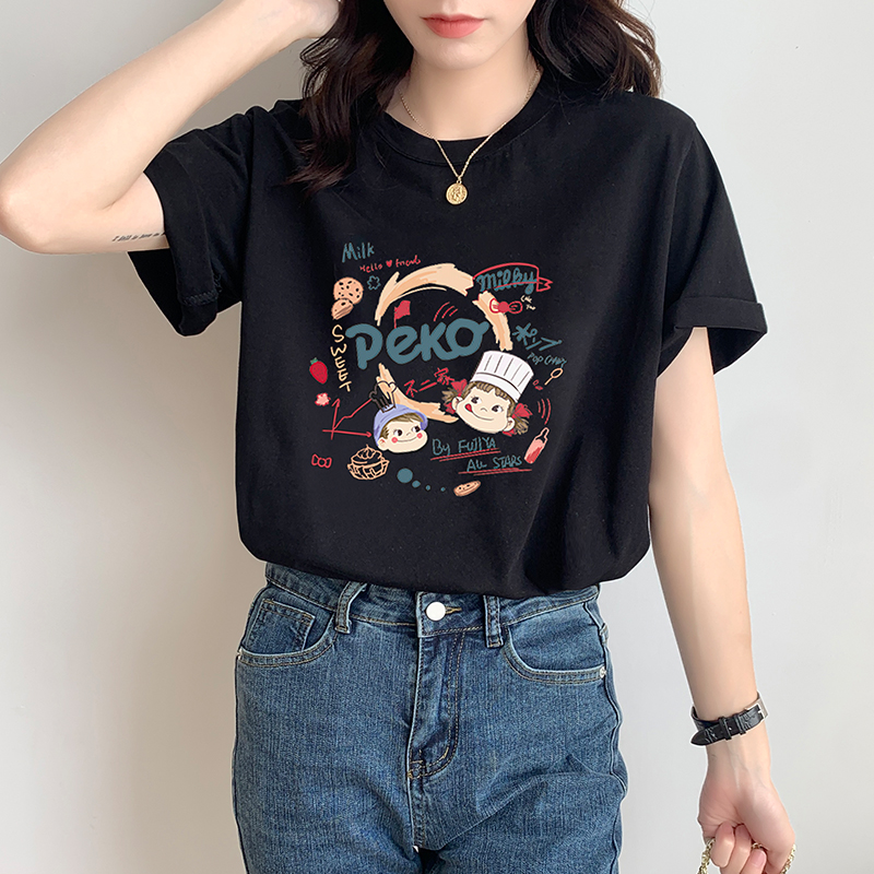 原宿風印花寬鬆T恤