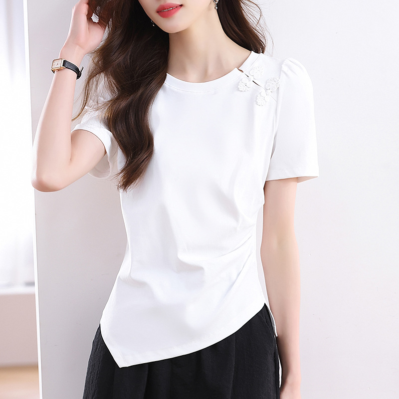 夏季盤扣顯瘦T恤