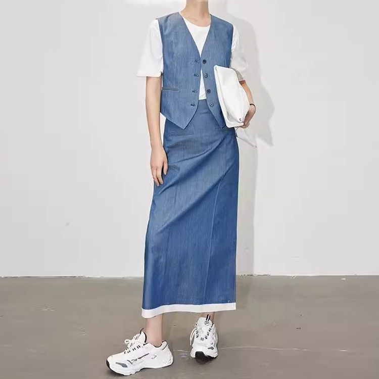 夏季TR仿牛仔多巴胺馬甲/半裙（規格可選）