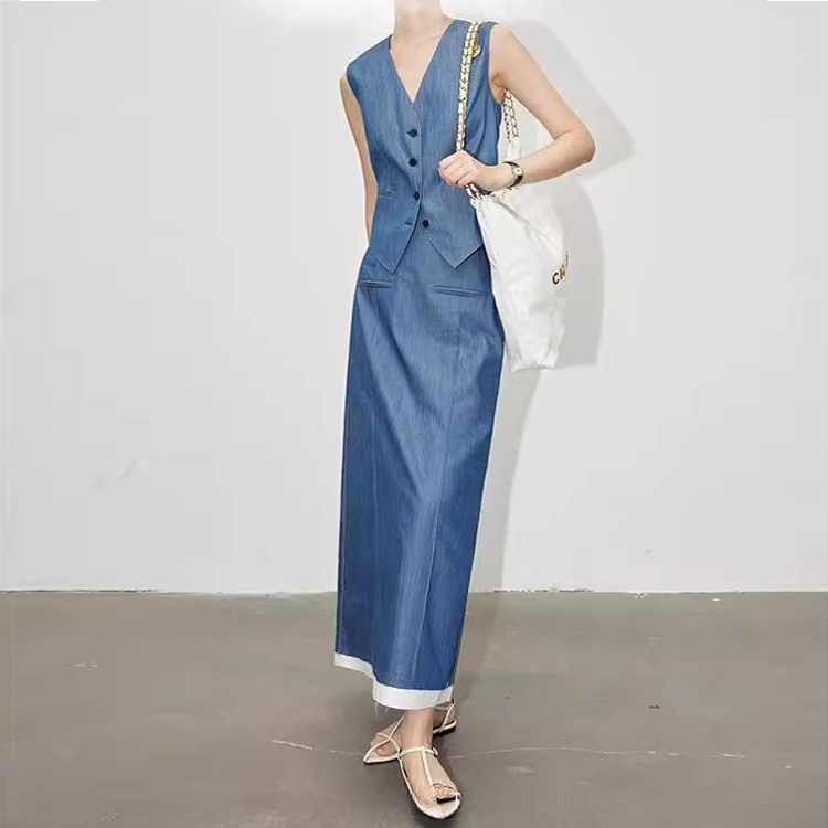 夏季TR仿牛仔多巴胺馬甲/半裙（規格可選）