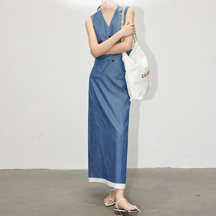 夏季TR仿牛仔多巴胺馬甲/半裙（規格可選）