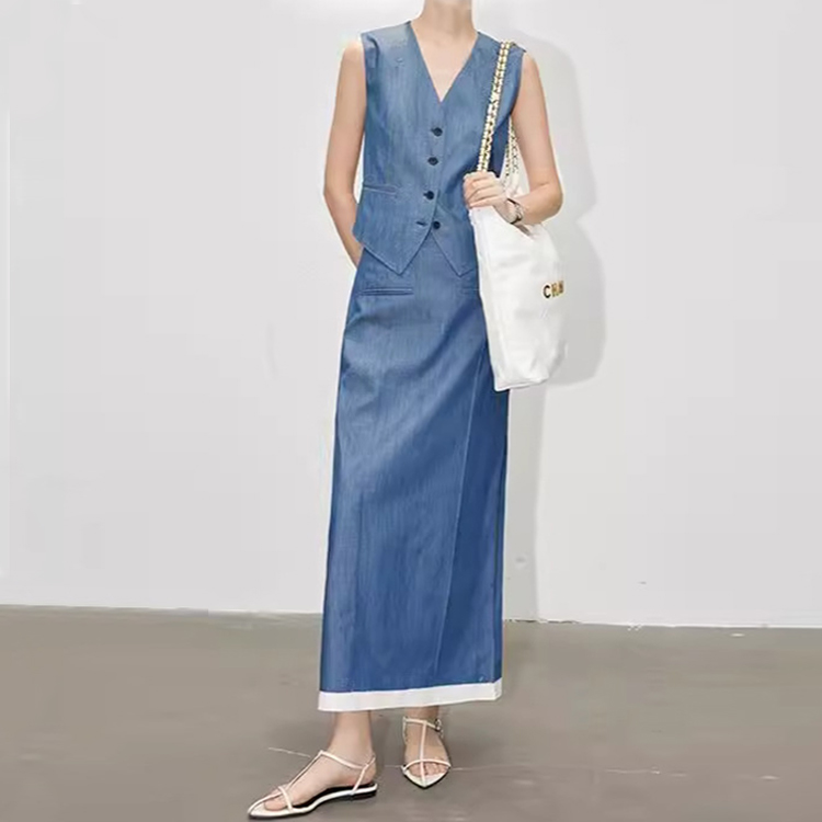 夏季TR仿牛仔多巴胺馬甲/半裙（規格可選）