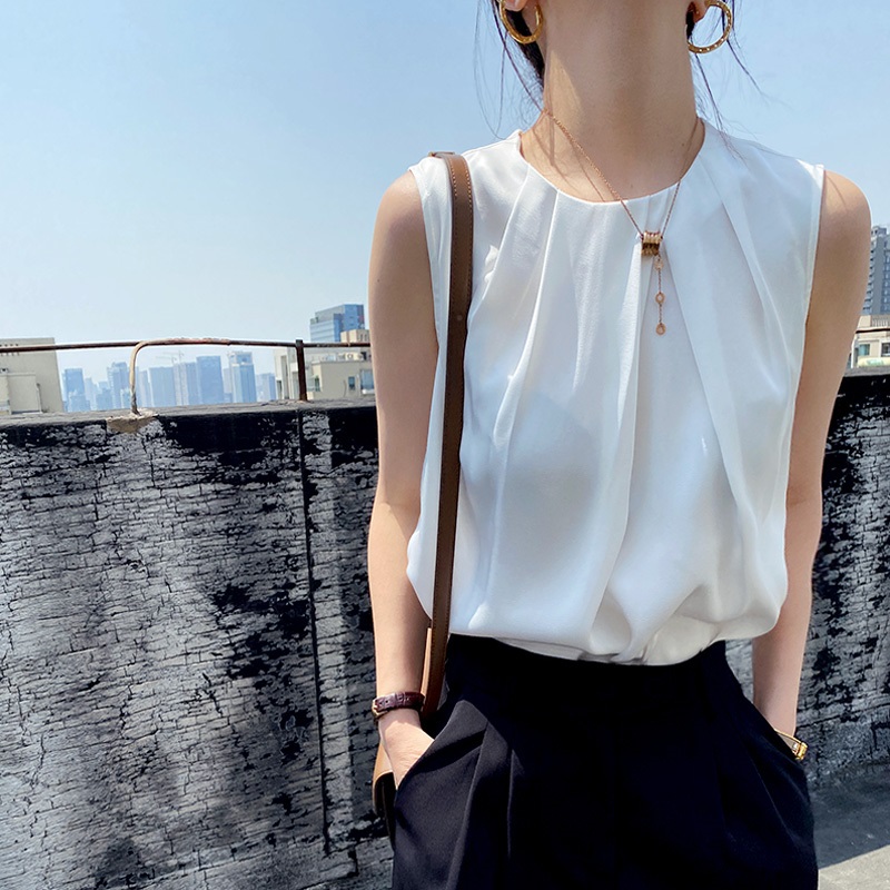 夏季西裝內搭褶皺背心