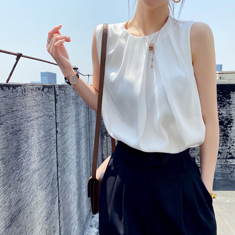 夏季西裝內搭褶皺背心