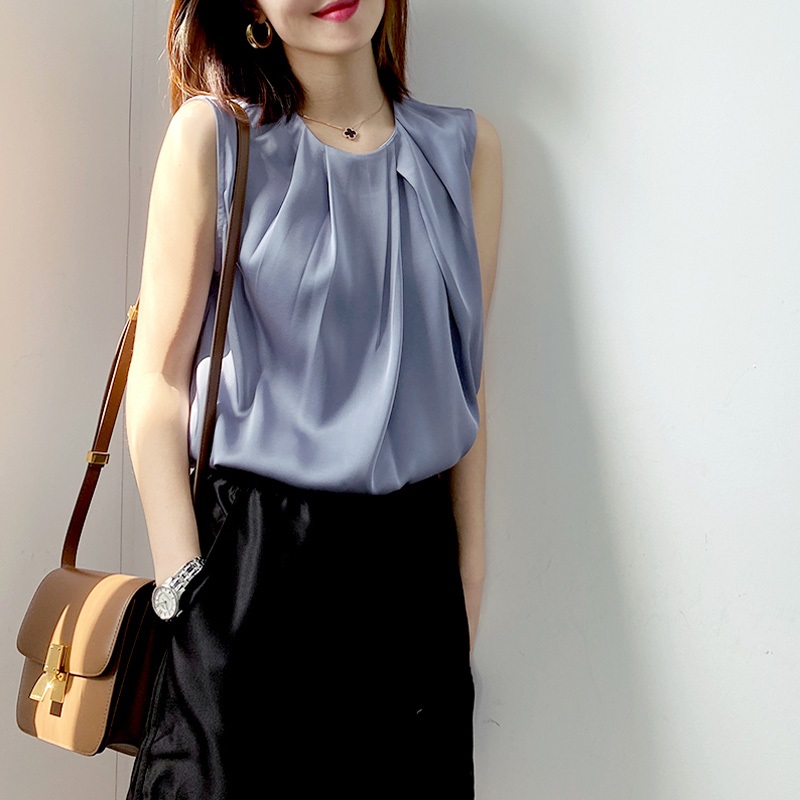 夏季西裝內搭褶皺背心