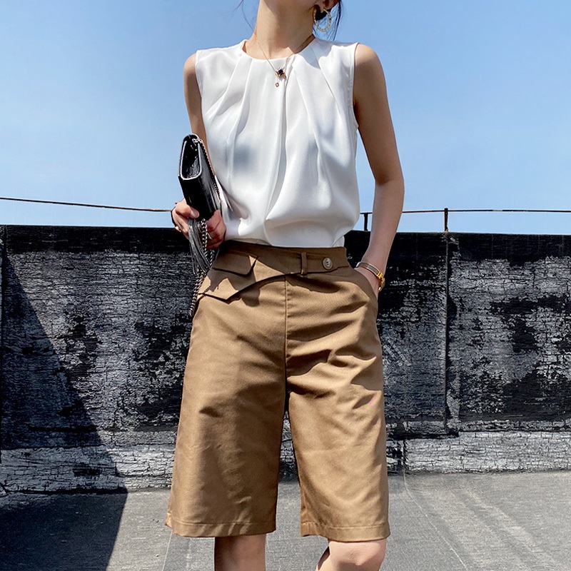 夏季西裝內搭褶皺背心