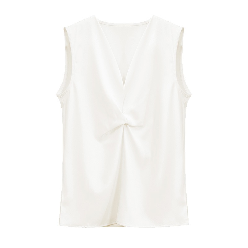 夏季簡約通勤緞面背心