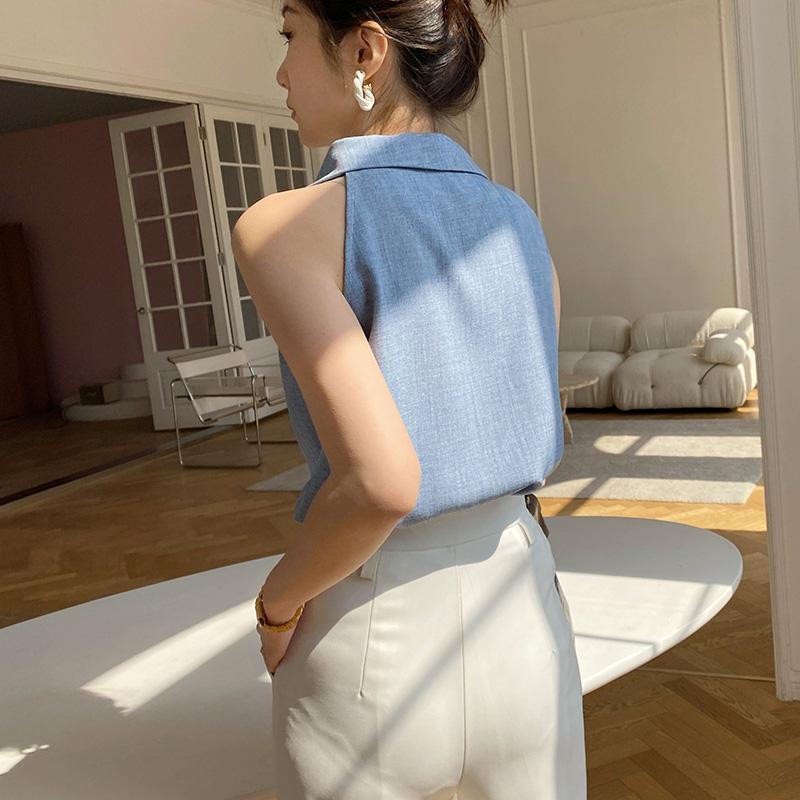 夏季氣質翻領港風小衫