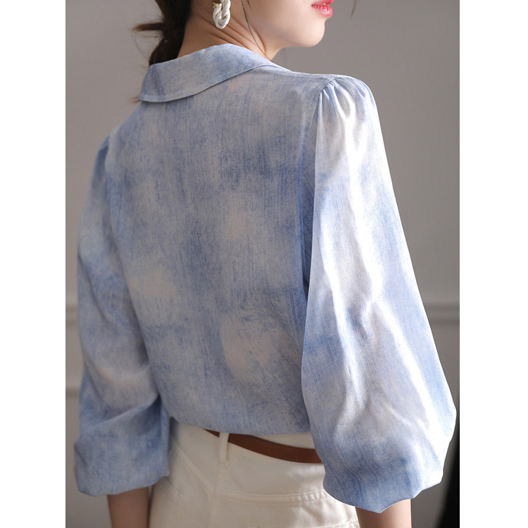 春夏寬鬆氣質通勤緞面襯衫