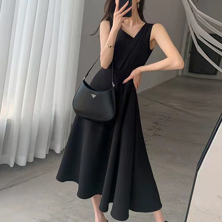 夏別緻小眾赫本風連衣裙