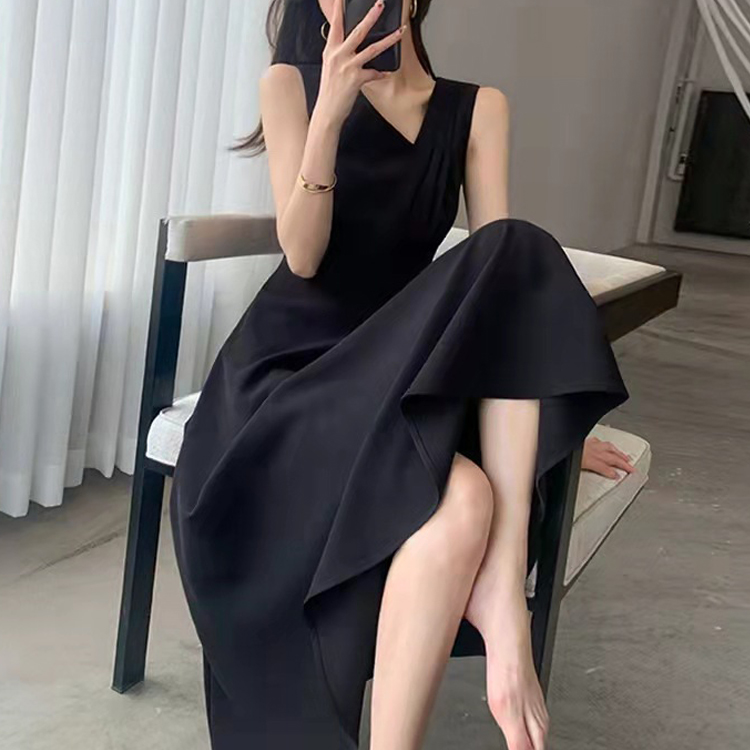 夏別緻小眾赫本風連衣裙