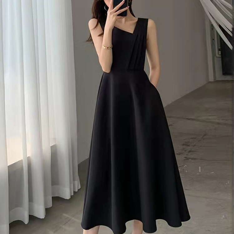 夏別緻小眾赫本風連衣裙