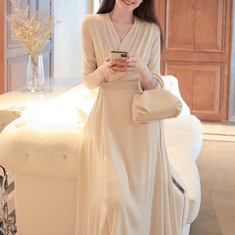 夏季優雅名媛風A字簡約休閒連衣裙