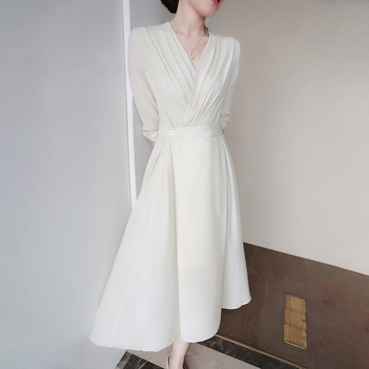 夏季優雅名媛風A字簡約休閒連衣裙