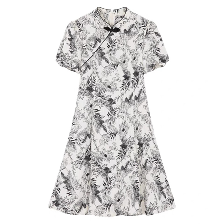 夏季盤扣氣質顯瘦連衣裙