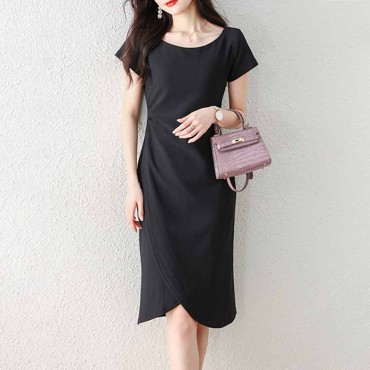 夏氣質不規則包臀氣質連衣裙