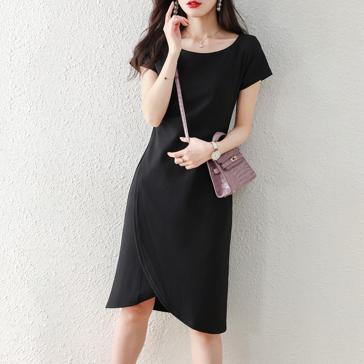 夏氣質不規則包臀氣質連衣裙